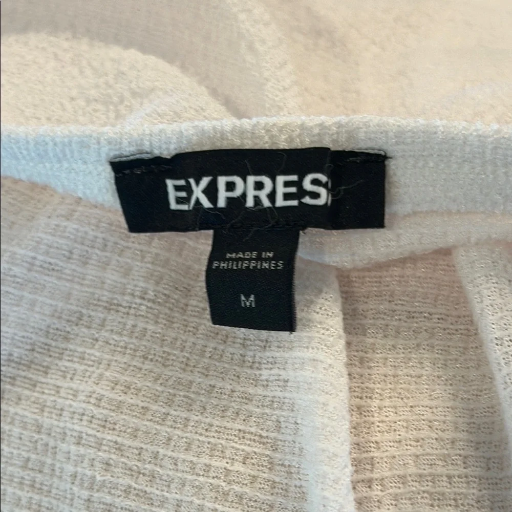 Express Cream Ruffle Halter Blouse - Picture 2 of 3